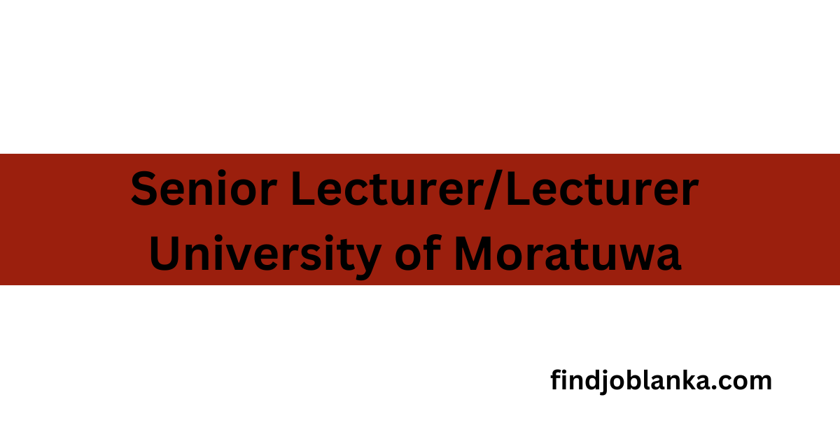 Advertisement university of Moratuwa findjoblanka.com