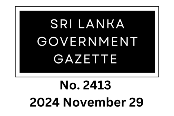 Sri Lanka Government Gazette 2024 November 29 Finjoblanka.com