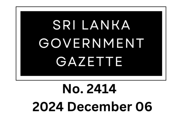 Sri Lanka Government Gazette 2024 December 06 Finjoblanka.com