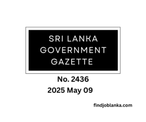 Sri Lanka Government Gazette 2025 05 09 Finjoblanka.com