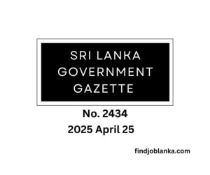 Sri Lanka Government Gazette 2025 05 25Finjoblanka.com
